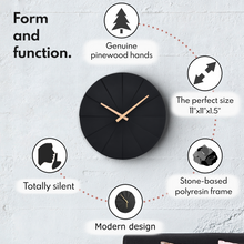 Load image into Gallery viewer, Driini Staircase Modern Wall Clock (Black)