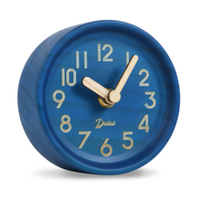 Load image into Gallery viewer, Driini Wooden Desk & Table Analog Clock - Made of Genuine Pine - (Blue)