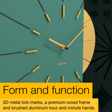 Load image into Gallery viewer, Driini Modern Retro-Modern Wood Square Analog Clock (Green)