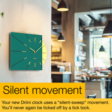 Load image into Gallery viewer, Driini Modern Retro-Modern Wood Square Analog Clock (Green)