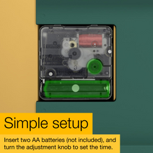 Load image into Gallery viewer, Driini Modern Retro-Modern Wood Square Analog Clock (Green)