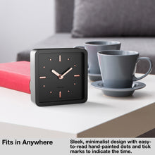 Load image into Gallery viewer, Driini Modern Mid Century Desk and Table Analog Clock (Black Rose Gold)