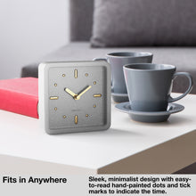 Load image into Gallery viewer, Driini Modern Mid Century Desk and Table Analog Clock (Grey with Gold)