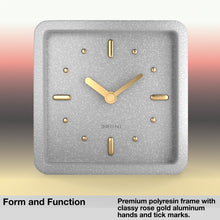 Load image into Gallery viewer, Driini Modern Mid Century Desk and Table Analog Clock (Grey with Gold)