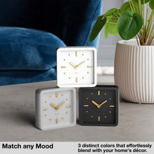 Load image into Gallery viewer, Driini Modern Mid Century Desk and Table Analog Clock (Grey with Gold)