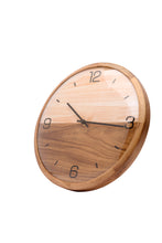 Load image into Gallery viewer, Driini Analog Dome Glass Wall Clock (12") - Pine Wood Frame with Two-Tone Wooden Face - Battery Operated with Silent Movement - Large Decorative Clocks for Classroom, Office, Living Room, or Bedrooms.