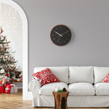 Load image into Gallery viewer, Driini Modern Black Rose Gold Aluminum Analog Wall Clock (12") -Easy-to-Read Numbers