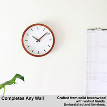 Load image into Gallery viewer, Driini Modern Wood Analog Wall Clock - (9")