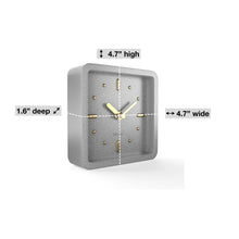 Load image into Gallery viewer, Driini Modern Mid Century Desk and Table Analog Clock (Grey with Gold)