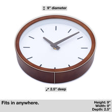 Load image into Gallery viewer, Driini Modern Wood Analog Wall Clock - (9")