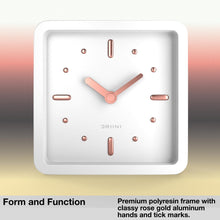 Load image into Gallery viewer, Driini Modern Mid Century Desk and Table Analog Clock (White Rose Gold)