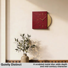 Load image into Gallery viewer, Driini Modern Retro-Modern Wood Square Analog Clock (Red)