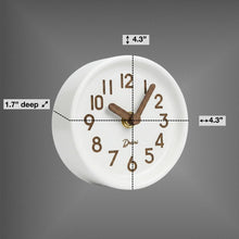Load image into Gallery viewer, Driini Wooden Desk &amp; Table Analog Clock - Made of Genuine Pine - (White)
