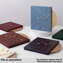 Load image into Gallery viewer, Driini Modern Retro-Modern Wood Square Analog Clock (Blue)