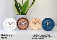 Load image into Gallery viewer, Driini Wooden Desk &amp; Table Analog Clock - Made of Genuine Pine - (Blue)