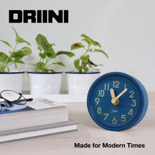 Load image into Gallery viewer, Driini Wooden Desk &amp; Table Analog Clock - Made of Genuine Pine - (Blue)