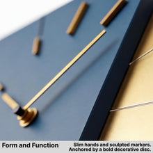 Load image into Gallery viewer, Driini Modern Retro-Modern Wood Square Analog Clock (Blue)