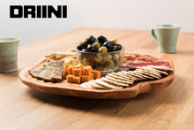 Load image into Gallery viewer, Driini Premium Handmade Root Wood Lazy Susan Turntable Organizer - Large Rustic Wooden Serving Platter Cheese Board (16")
