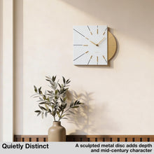 Load image into Gallery viewer, Driini Modern Retro-Modern Wood Square Analog Clock (White)