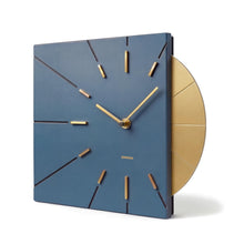 Load image into Gallery viewer, Driini Modern Retro-Modern Wood Square Analog Clock (Blue)