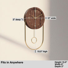Load image into Gallery viewer, Driini Decorative Modern Wall Clock with Pendulum (Dark)
