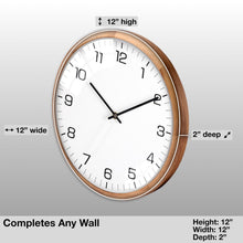Load image into Gallery viewer, Driini Analog Dome Glass Wall Clock (12", White)