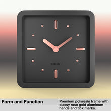 Load image into Gallery viewer, Driini Modern Mid Century Desk and Table Analog Clock (Black Rose Gold)