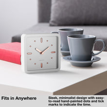 Load image into Gallery viewer, Driini Modern Mid Century Desk and Table Analog Clock (White Rose Gold)