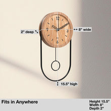 Load image into Gallery viewer, Driini Decorative Modern Wall Clock with Pendulum (Light)