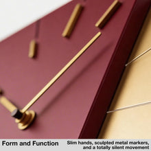 Load image into Gallery viewer, Driini Modern Retro-Modern Wood Square Analog Clock (Red)