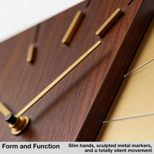 Load image into Gallery viewer, Driini Modern Retro-Modern Wood Square Analog Clock (Wood)