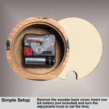 Load image into Gallery viewer, Driini Wooden Desk &amp; Table Analog Clock - Made of Genuine Pine - (Dark)