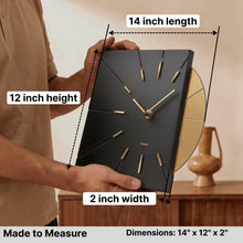 Load image into Gallery viewer, Driini Modern Retro-Modern Wood Square Analog Clock (Black)