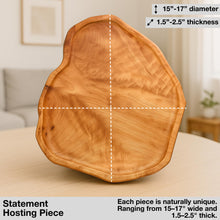 Load image into Gallery viewer, Driini Premium Handmade Root Wood Lazy Susan Turntable Organizer - Large Rustic Wooden Serving Platter Cheese Board (16")