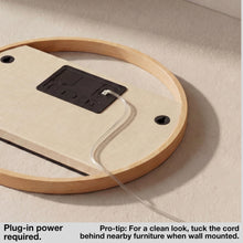 Load image into Gallery viewer, Driini Modern Digital LED Wall Clock - Bamboo Wood with Large Number Display - Day of Week, Time, Temperature, and Humidity Display