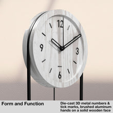 Load image into Gallery viewer, Driini Decorative Modern Wall Clock with Pendulum (White)