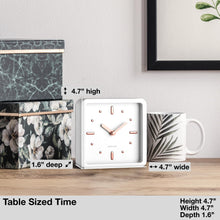 Load image into Gallery viewer, Driini Modern Mid Century Desk and Table Analog Clock (White Rose Gold)