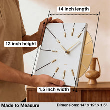Load image into Gallery viewer, Driini Modern Retro-Modern Wood Square Analog Clock (White)