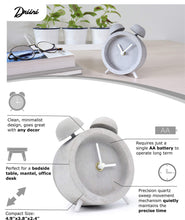 Load image into Gallery viewer, Driini Concrete Analog Desk and Table Clock