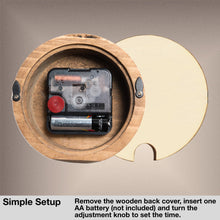 Load image into Gallery viewer, Driini Wooden Desk &amp; Table Analog Clock - Made of Genuine Pine - (Blue)