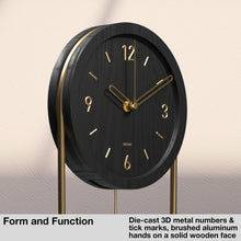 Load image into Gallery viewer, Driini Decorative Modern Wall Clock with Pendulum (Black)