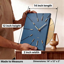 Load image into Gallery viewer, Driini Modern Retro-Modern Wood Square Analog Clock (Blue)