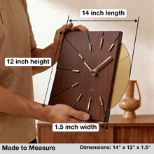Load image into Gallery viewer, Driini Modern Retro-Modern Wood Square Analog Clock (Wood)