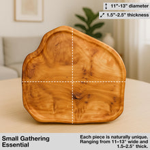 Load image into Gallery viewer, Driini Premium Handmade Root Wood Lazy Susan Turntable Organizer - Rustic Wooden Serving Platter Cheese Board (12")