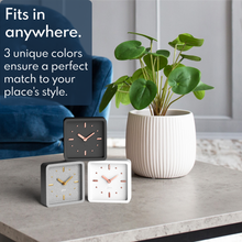 Load image into Gallery viewer, Driini Modern Mid Century Desk and Table Analog Clock (Black Rose Gold)