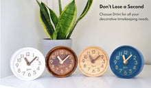 Load image into Gallery viewer, Driini Wooden Desk &amp; Table Analog Clock - Made of Genuine Pine - (Dark)