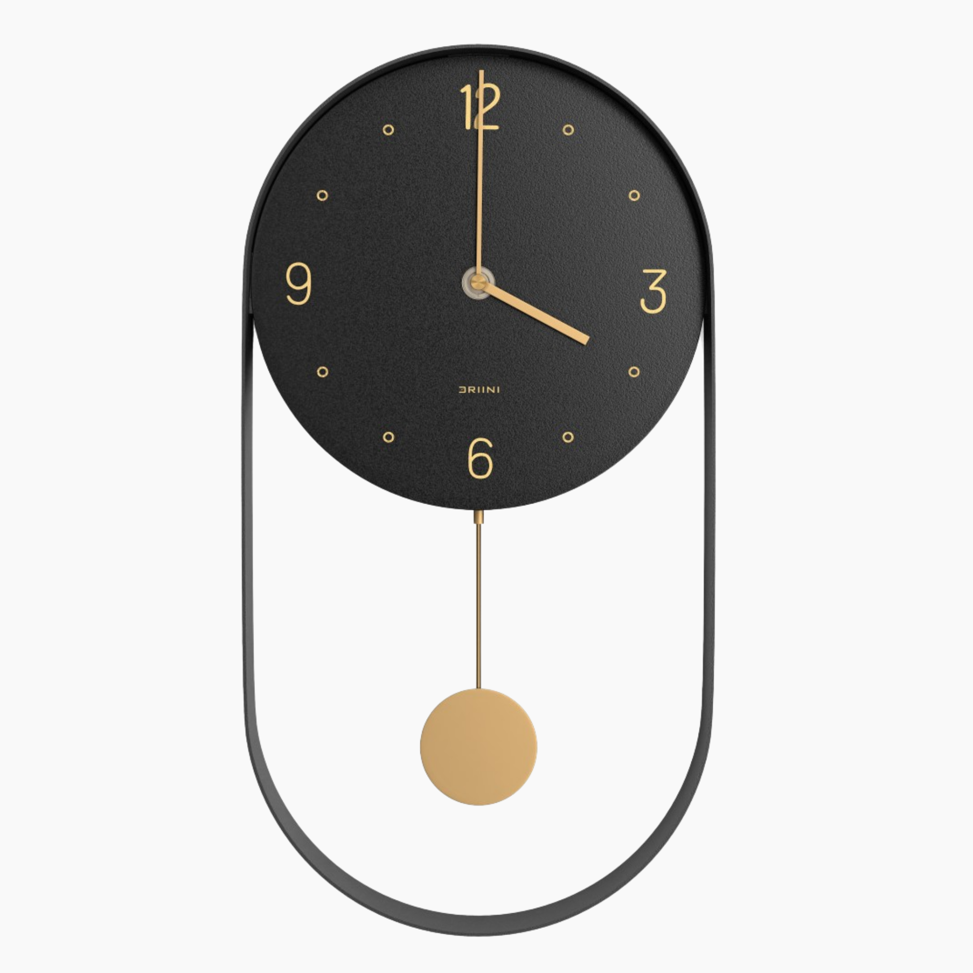 Driini Modern Pendulum Wall Clock (Black)