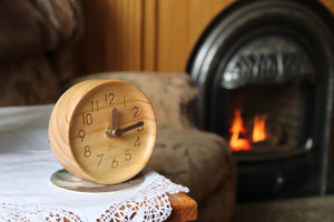 Driini Wooden Desk & Table Analog Clock - Made of Genuine Pine - (Light)
