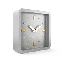 Load image into Gallery viewer, Driini Modern Mid Century Desk and Table Analog Clock (Grey with Gold)