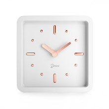 Load image into Gallery viewer, Driini Modern Mid Century Desk and Table Analog Clock (White Rose Gold)